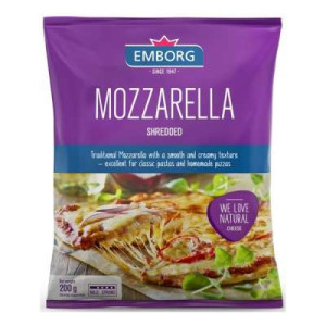 EMBORG SHREDDED MOZZARELLA CHEESE 200G EMBORG SHREDDED MOZZARELLA CHEESE 200G