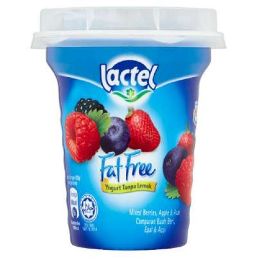 LACTEL FATFREE YOGURT MIXED BERRY 130G