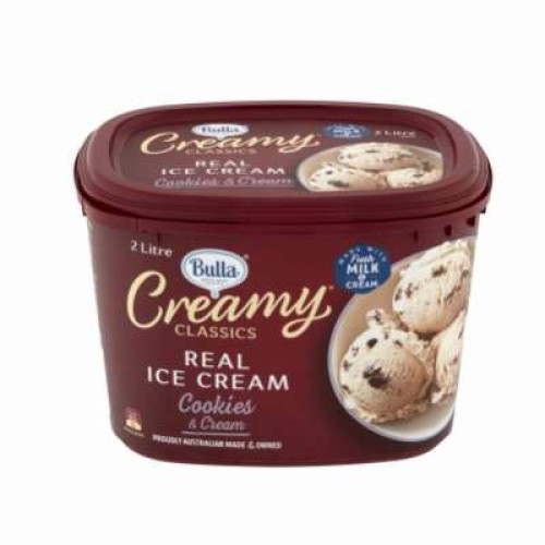 BULLA CREAMY CLASSIC ICE CREAM COOKIES & CREAM 2L