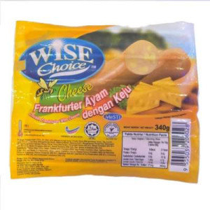 WISE CHOICE CHEESE CHICKEN FRANK 340G WISE CHOICE CHEESE CHICKEN FRANK 340G