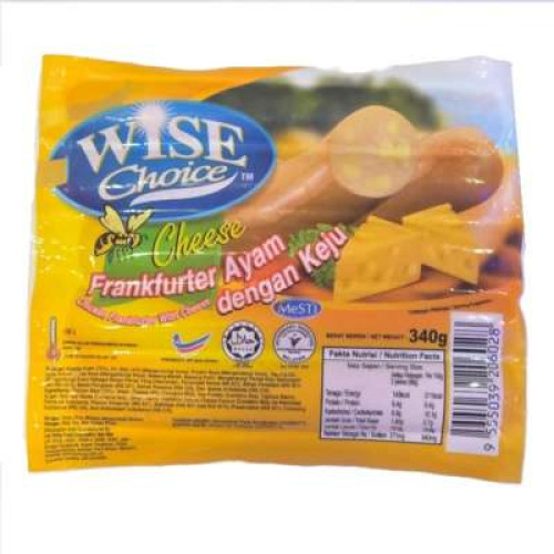 WISE CHOICE CHEESE CHICKEN FRANK 340G