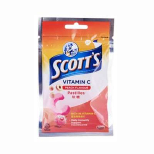 SCOTT'S VIT-C PEACH PASTILLES ZIPPACK 15S 30G