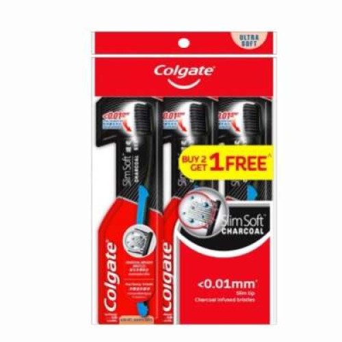 COLGATE SLIM SOFT CHARCOAL .BRUSH 3'S