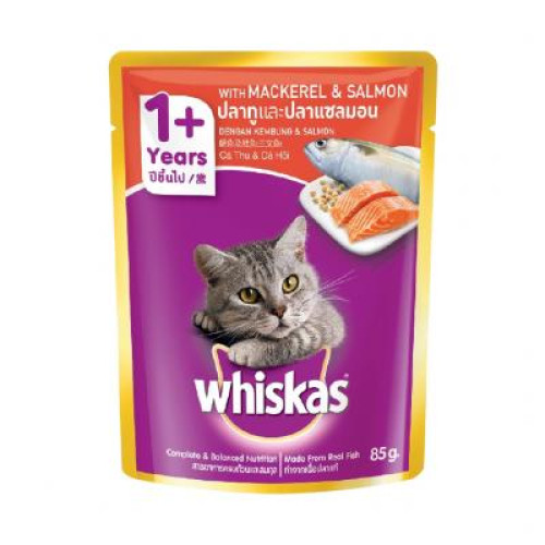 WHISKAS MACKEREL & SALMON 80G