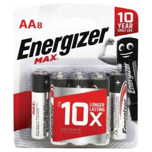 ENERGIZER ALKALINE AA E91BP8 8S