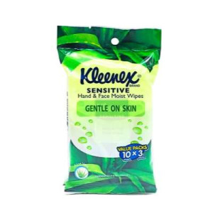 KLEENEX HAND & FACE ALOE WIPES 10S*3