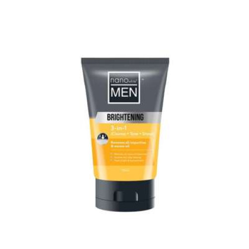 NANO WHITE MEN BRIGHTENING 3IN1 CLNSR 100ML