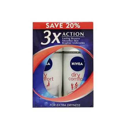 NIVEA (F) DRY R.ON @20% TP 50ML*2