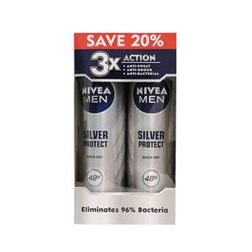 NIVEA (M)SILVER PROTECT SPRAY TP 150ML*2