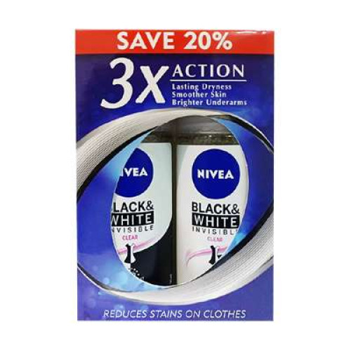 NIVEA (F)BLACK & WHITE SILKY SMOOTH R.O 50ML*2