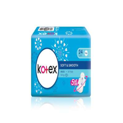 KOTEX SOFT & SMOOTH MAXI WING 16S