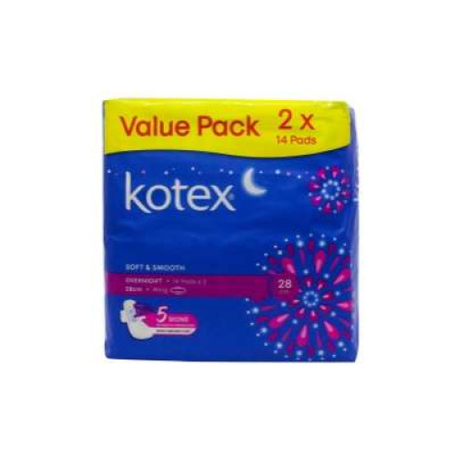 KOTEX OVERNIGHT WING 28CM TP 14S*2