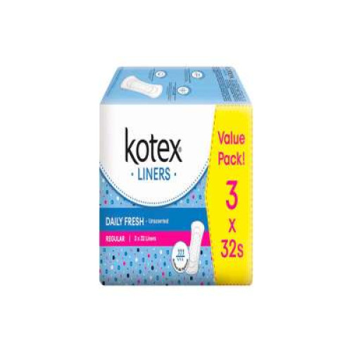 KOTEX LINERS DAILY FRESH REGULAR 32SX3