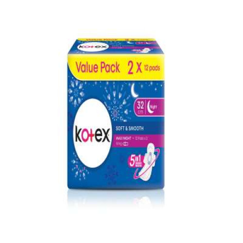 KOTEX OVERNIGHT 32CM WING 12S*2