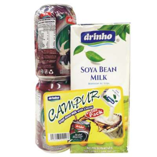 DRINHO SOYA BEAN CAMPUR 1L+2X 300ML