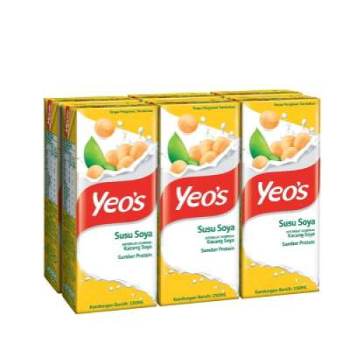 YEO'S SOYA BEAN LESS SUGAR 250ML*6