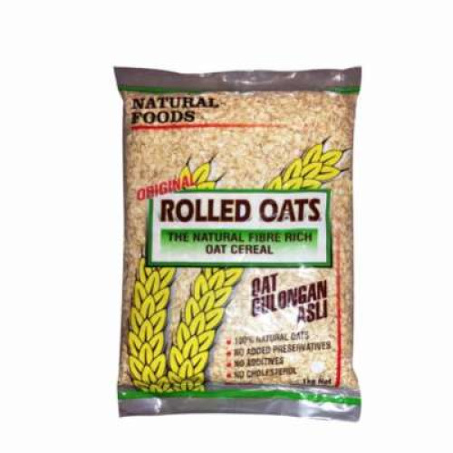 NATURAL ROLLED OATS 1KG