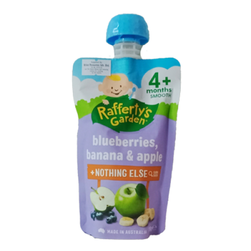 RAFFERTYS GARDEN BLUE B BANANA APL BABY FOOD 120G 