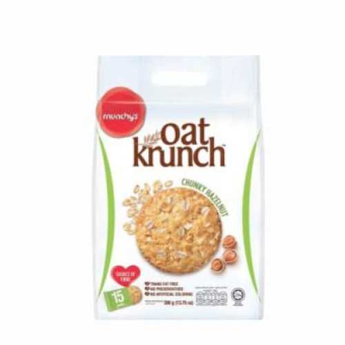 MUNCHY'S OATKRUNCH CHUNKY ORGANIC HAZELNUT 390G