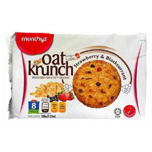 MUNCHY'S OATKRUNCH STRAWBERRY & BLACKCURRANT 208G