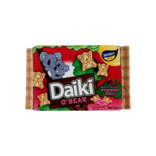 DAIKI O'BEAR STRAWBERRY FILLED BISCUIT 128G