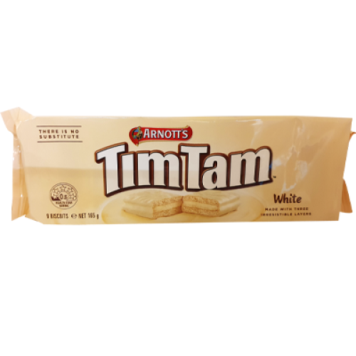 ARNOTT'S TIM TAM BISCUIT W. WHITE CHOCO 165G