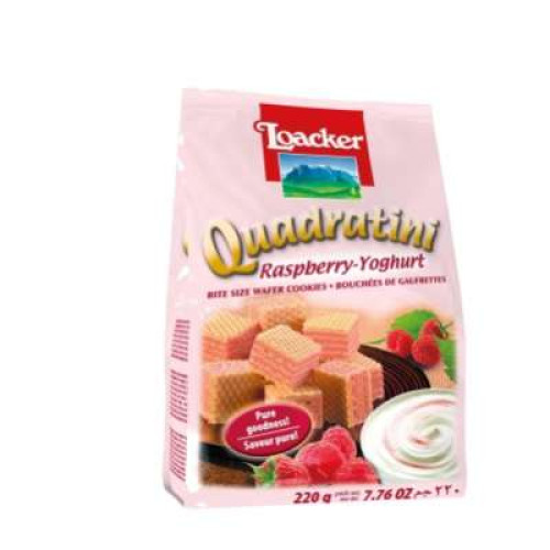 LOACKER QUADRATINI RASPBERRY YOGHURT 220G