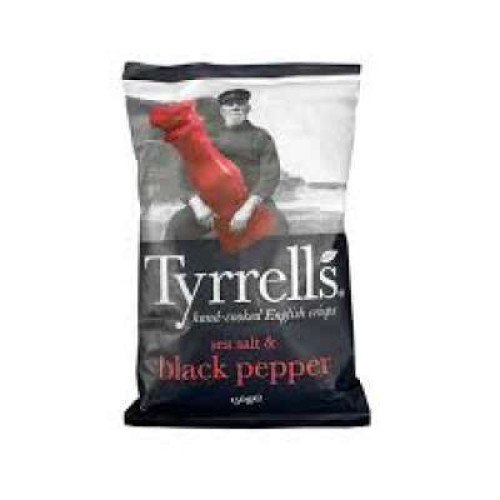 TYRRELLS SEA SALT & BLACK PEPPER P.CHIPS 150G