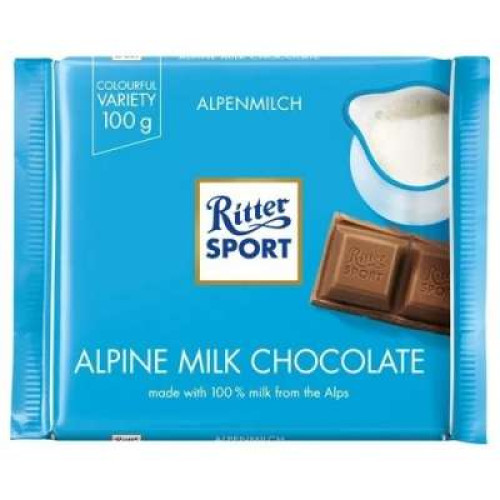 RITTER SPORT ALPINE MILK CHOC 100G