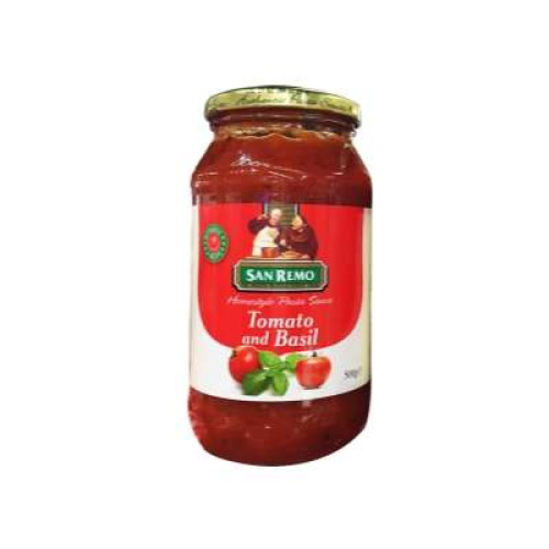 SAN REMO TOMATO & BASIL PASTA SAUCE 500G