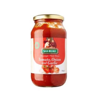 SAN REMO TOMATO,ONION & GARLIC 500G SAN REMO TOMATO,ONION & GARLIC 500G