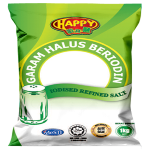 HAPPY IODISED REFINED SALT 1KG