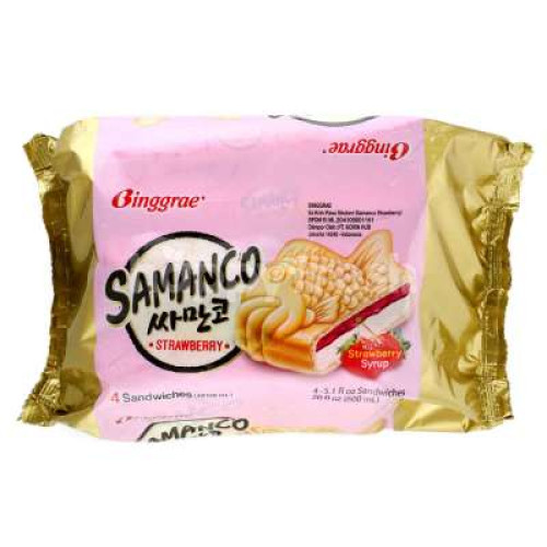 BINGGRAE SAMANCO WAFFLE STRAWBERRY 150ML*4