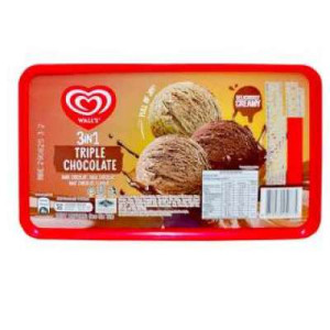 WALL'S TUB 3IN1 TRI CHOC 1400ML