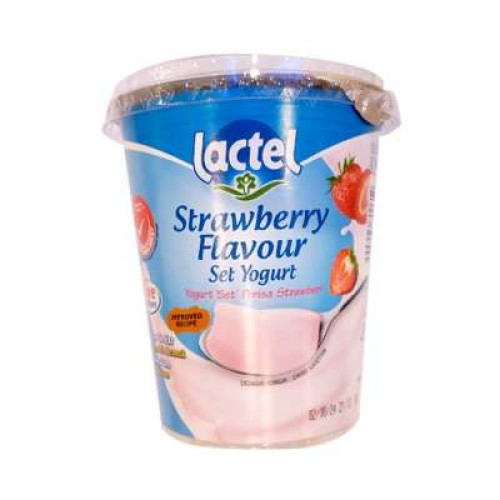 LACTEL NATURAL SET YOGURT STRAWBERRY 470G