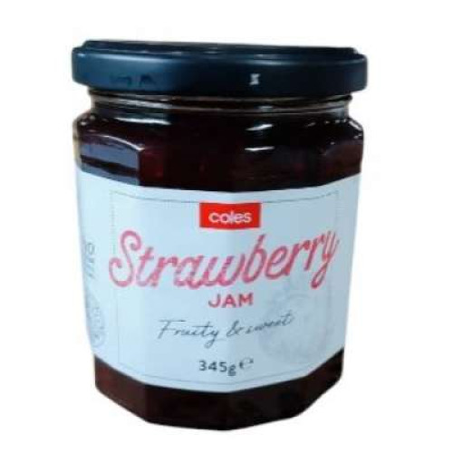 COLES PREMIUM STRAWBERRY JAM 345G