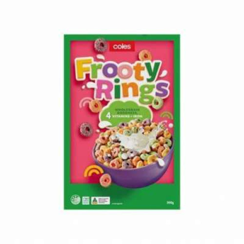 COLES FROOTY RINGS CEREAL 300G