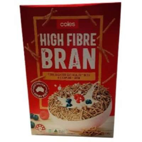 COLES HIGH FIBRE BRAN 530G