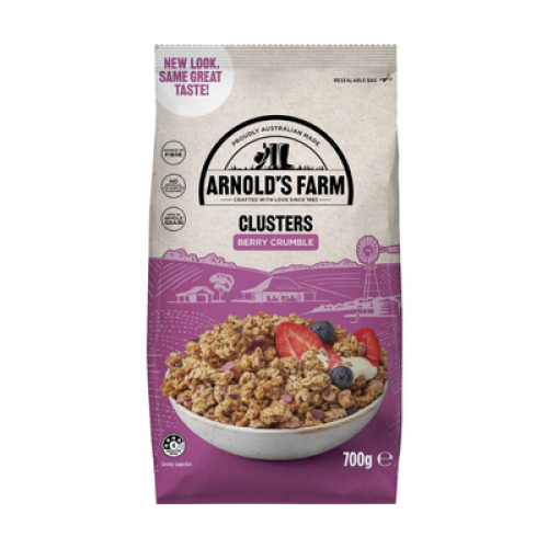 ARNOLD'S FARM BERRY CRUMBLE CLUSTERS 700GM