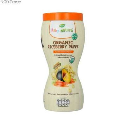 BABY NATURA ORG RICEBERRY PUFF P.KIN & CARROT 40G