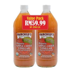 FAIRCHILD'S ORGANIC APPLE CIDER VINEGAR 32OZ, TWIN FAIRCHILD'S ORGANIC APPLE CIDER VINEGAR 32OZ, TWIN