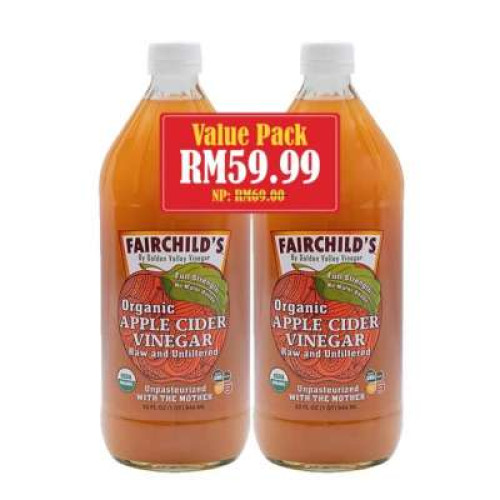FAIRCHILD'S ORGANIC APPLE CIDER VINEGAR 32OZ, TWIN
