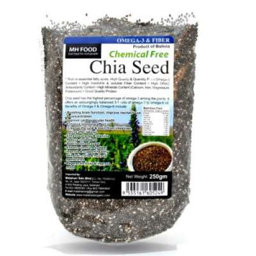 MH FOOD CHEMICAL FREE BLACK CHIA SEED 250G