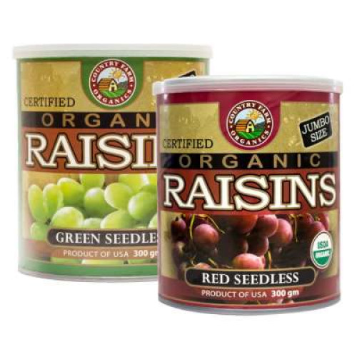 COUNTRY FARM TWIN PACK ORG RAISIN (G/B) 300G