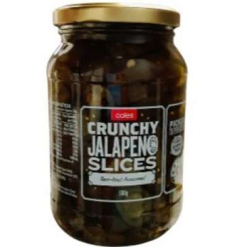 COLES SLICED CRUNCHY JALAPENOS 500G