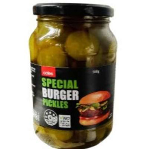 COLES SPECIAL BURGER PICKLES 500G