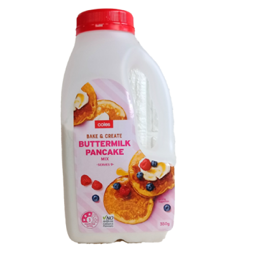 COLES PANCAKE SHAKE BUTTERMILK 350G