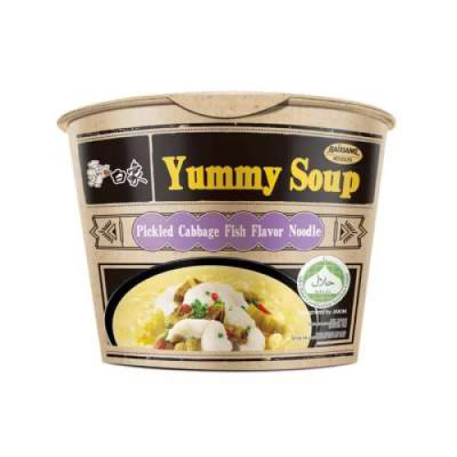 BAIXIANG PICKLED CABBAGE FISH FLAVOR NOODLE(BARREL