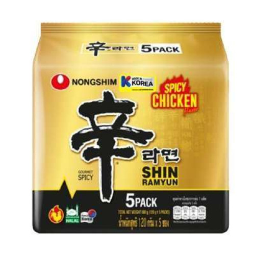 NONGSHIM SHIN RAMYUM SPICY CHICKEN 5 X120G 