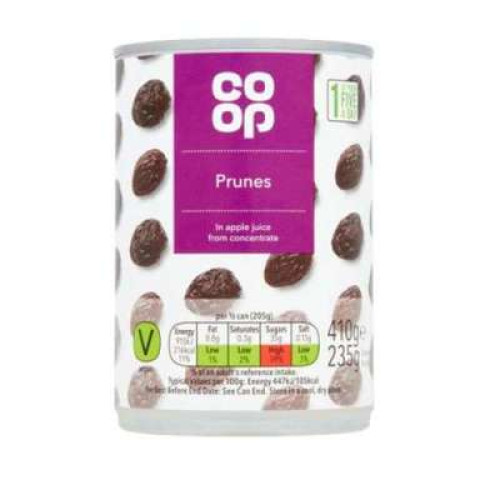 CO OP PRUNES IN APPLE JUICE 410G